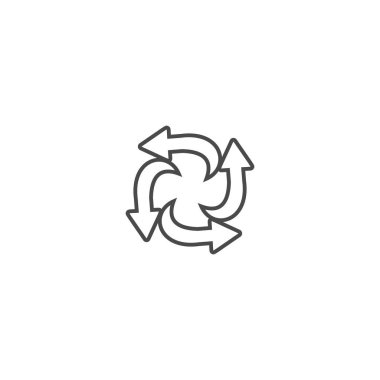 Geri dönüşüm ekoloji ince çizgi vektör simgesi.