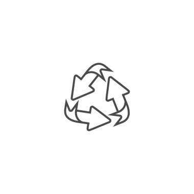 Geri dönüşüm ekoloji ince çizgi vektör simgesi.