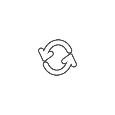 Geri dönüşüm ekoloji ince çizgi vektör simgesi.