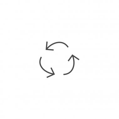 Geri dönüşüm ekoloji ince çizgi vektör simgesi.