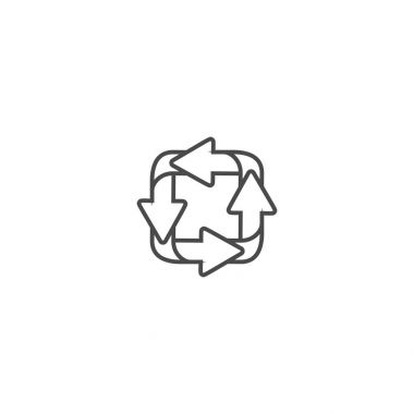 Geri dönüşüm ekoloji ince çizgi vektör simgesi.