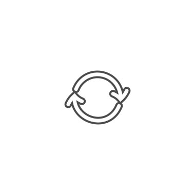 Geri dönüşüm ekoloji ince çizgi vektör simgesi.