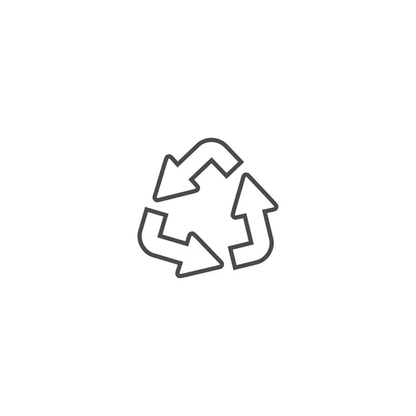 Recycling ecology thin line vector icon. — Stock Vector