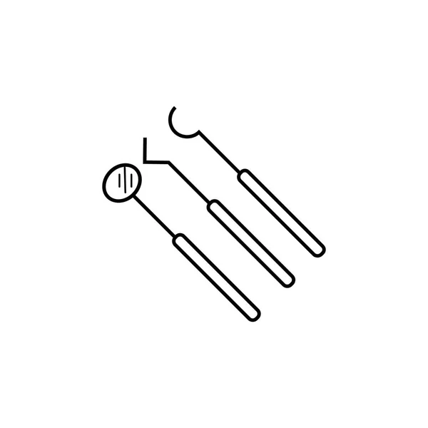 Fogászati eszköz ikon készlet. Fogászati berendezés lineáris jele. Vektor vékony vonal ikonok-higiéniai, szájüreg. — Stock Vector