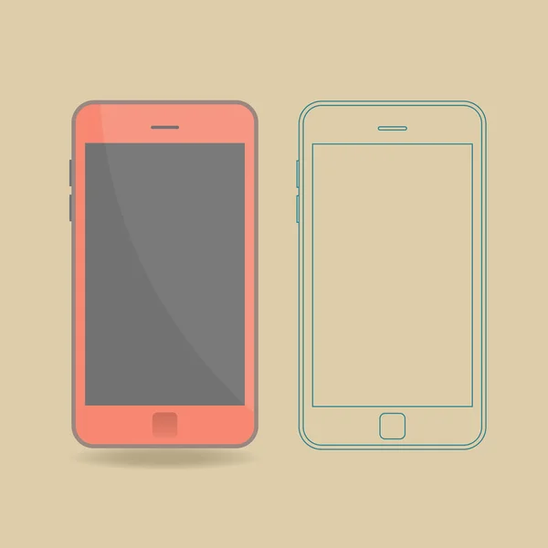 Плоские мобильные телефоны — стоковое фото