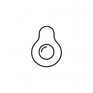 Avokado ince çizgi vektör simgesi. İzole avokado meyve doğrusal stil menü, etiket, logo için. Basit Vejetaryen Gıda işareti