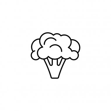 Brokoli ince çizgi vektör simgesi. İzole karnabahar sebze doğrusal stil menü, etiket, logo için. Basit Vejetaryen Gıda işareti