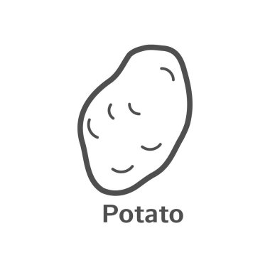 Patates ince çizgi vektör simgesi. Sebze doğrusal stil menü, etiket, logo için izole. Basit Vejetaryen Gıda işareti