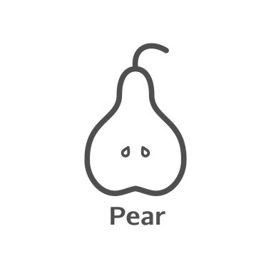 Armut vektör çizim simgesi arka planda izole edildi. El çizimi Pear simgesi. Infographic, web sitesi veya uygulama için armut taslak simgesi.