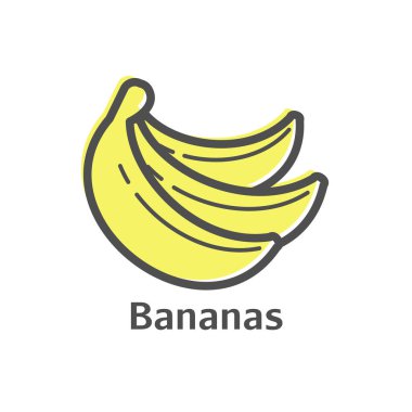 Muz ince çizgi vektör simgesi. İzole meyve doğrusal stil menü, etiket, logo için. Basit Vejetaryen Gıda işareti