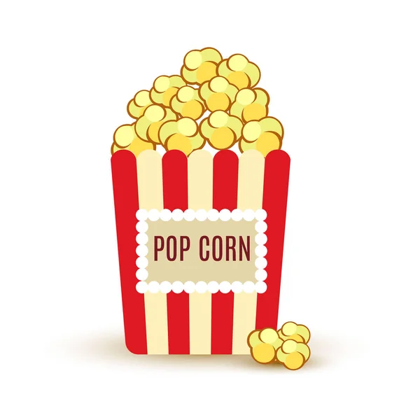 Pappschüssel voller Popcorn-Vektor-Symbol. — Stockvektor