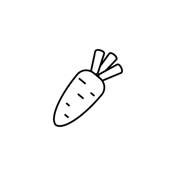 Морквяна тонка лінія векторна піктограма. Ізольовані овочі лінійного стилю для меню, етикетки, логотипу. Простий вегетаріанський знак їжі — стоковий вектор