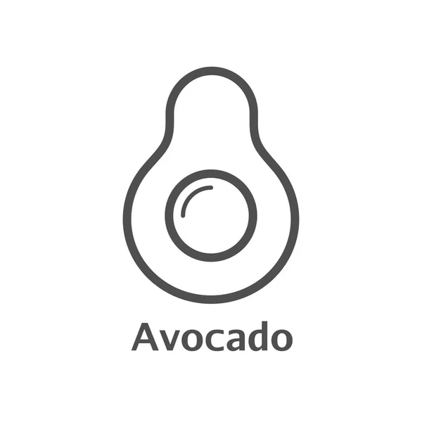 Avocado thin line vector icon. Isolated avocado fruit linear style for menu, label, logo. Simple vegetarian food sign — Stock Vector