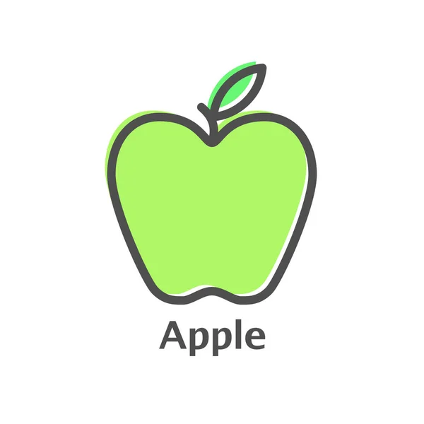 Apple satırı simgesi, anahat vektör işareti üzerinde beyaz izole doğrusal stil piktogram. Sembol, logo illüstrasyon. Düzenlenebilir kontur. — Stok Vektör