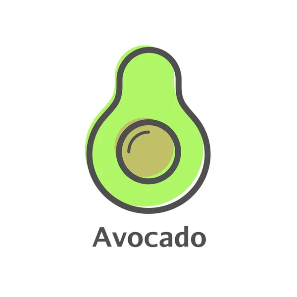 Aguacate delgada línea vector icono. Estilo lineal de fruta de aguacate aislado para menú, etiqueta, logotipo. Signo de comida vegetariana simple — Archivo Imágenes Vectoriales