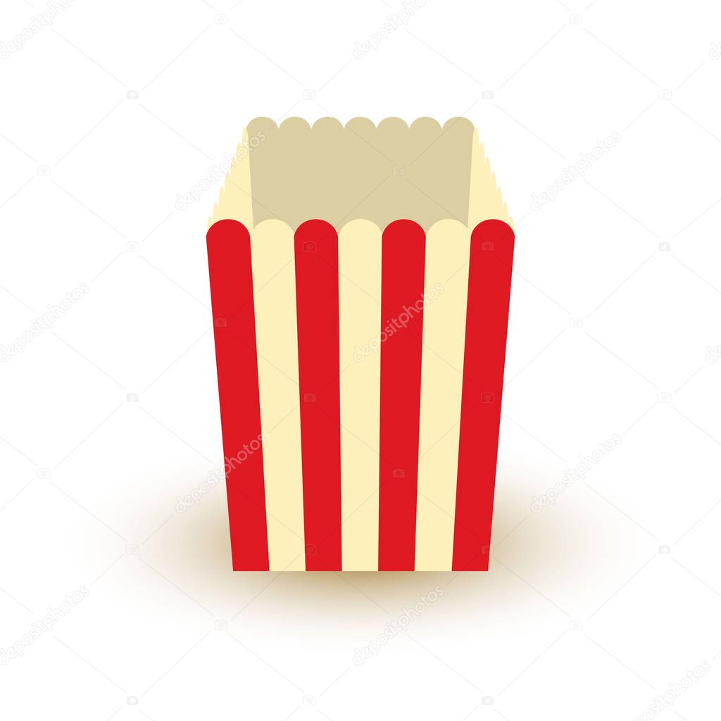 Carton bowl empty of popcorn vector icon.