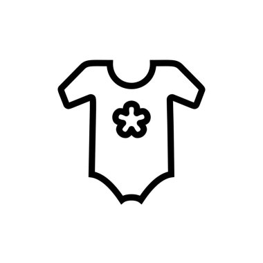 Bebek beden takım elbise ince çizgi simgesi. Sembol yeni doğan elbise tasarımı çocuk webstie ve mobil uygulamalar için anahat. Anahattı kontur çocuk giyim piktogram