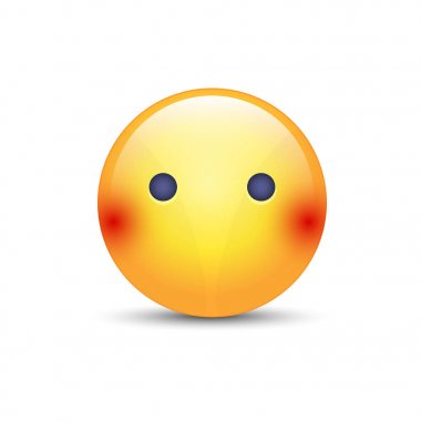 Yüz emoji ağız olmadan. Çizgi film vektör sessiz güçlü duygu. Gülen sevimli simgesi