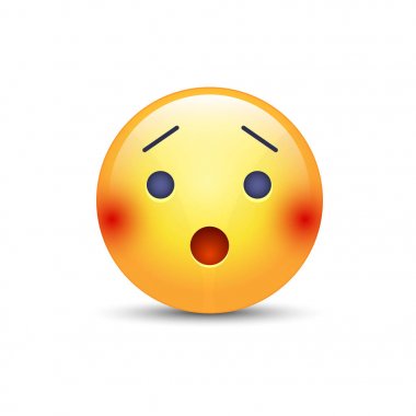 Korkmuş smiley açık ağzı ile.