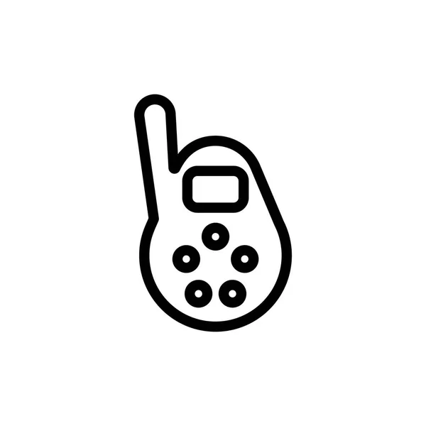 Dunne lijn pictogram van de monitor van de baby. Een overzicht van symbool pasgeboren walkie talkie voor het ontwerp van kinder webstie en mobiele toepassingen. Overzicht beroerte kid draagbare radio pictogram — Stockvector