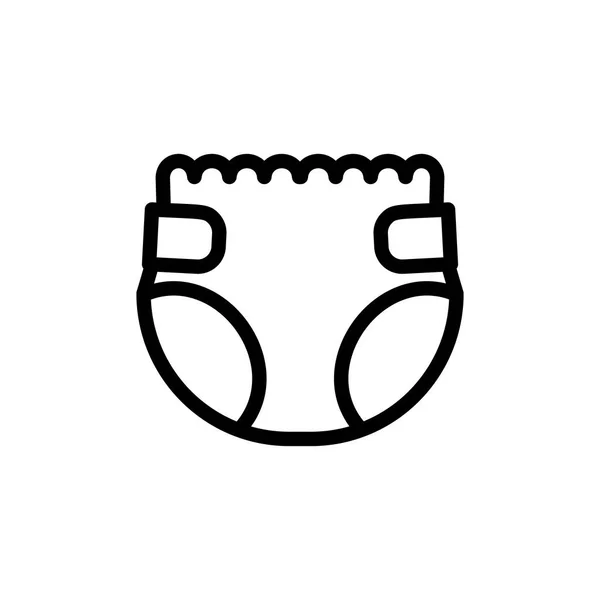 Baby diaper thin line icon. Outline symbol baby panties for the design of children's webstie and mobile applications. Outline stroke kid accessory pictogram — Stock Vector