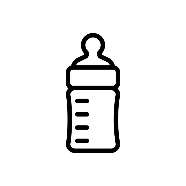 Baby voedingsfles dunne lijn pictogram. Een overzicht van symbool baby tepel voor het ontwerp van kinder webstie en mobiele toepassingen. Overzicht beroerte kid feeding accessoire pictogram — Stockvector