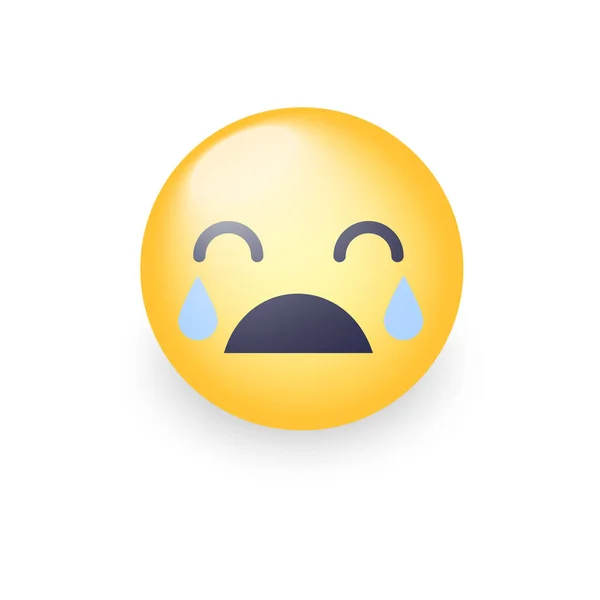 Δυνατά κλάμα emoji. Ο Γελαστούλης με κλειστά τα μάτια και δάκρυα. Κλάμα λυπημένη φατσούλα για εφαρμογή και συνομιλία — Διανυσματικό Αρχείο