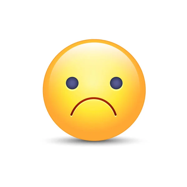 Besorgte Vektor-Cartoon-Emoji. Frustriert, verstört, enttäuscht, wütend, traurig Emoticon-Stimmung. unglücklicher Smiley. Stirnrunzeln — Stockvektor