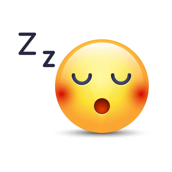 Sleeping vector Face. Sleeping emoticon mood with compressed teeth. Sleepy smile icons for applications and chat — Stock Vector