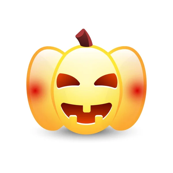 Abóbora de Halloween vetorial realista com vela dentro. Cara feliz abóbora Halloween isolado no fundo branco. —  Vetores de Stock