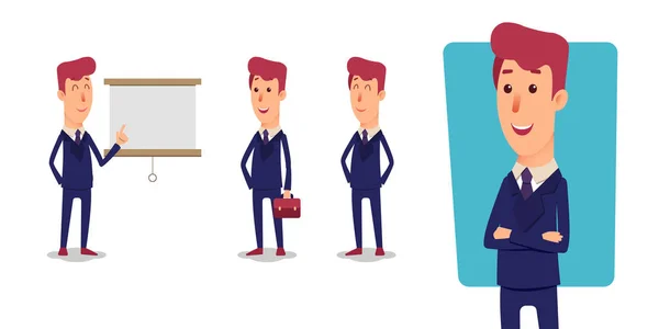 Set van zakenman karakter. Cartoon vector office managers. — Stockvector