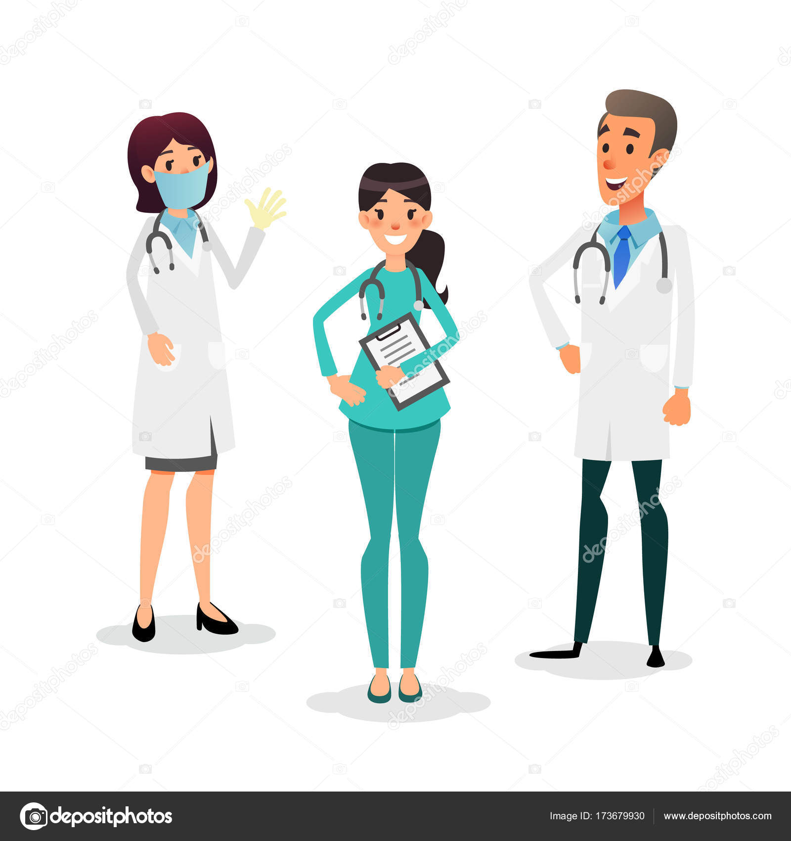 Desenho de profissão. médico, enfermeiro e cirurgião