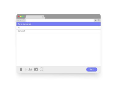 E- posta iletisi boş pencere. Boş çerçeveyi e- posta ile gönder. Posta şablonu oluşturun. Pencere tarayıcısı