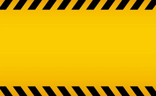 Attention backgorund. Ligne noire et jaune rayée. Fond d'avertissement vierge — Image vectorielle