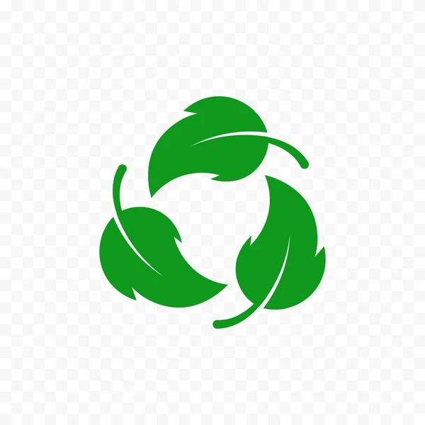 Eco verde folhas rótulo. Ícone biodegradável. Reciclar ilustração vetorial ecologia —  Vetores de Stock