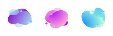 Liquid shape. Abstract trendy fluid bubbles. Dynamic magic frame. Vector geometric splash. Moderm gradient graphic shape. Creative element for poster, banner or presentation.