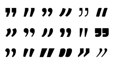Alıntı çift virgül. Sohbet etmek için Mark 'ın iç çekişi. Vektör tırnak işaretleri noktalama işaretleme penceresi ögesini gösterir. Düz basit alıntı siyah simgesi.
