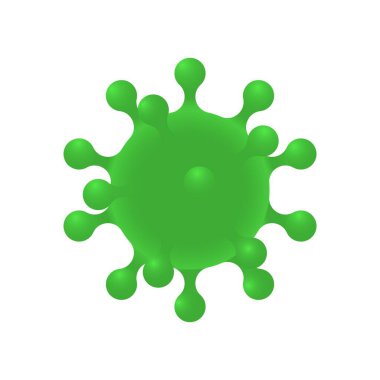 Coronavirus. Gerçekçi 3D yeşil virüs hücresi. Corona virüsü sembolü. Virüs Kapalı 19-Ncp