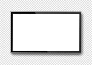 Gerçekçi 4k ultra HD monitörü. Boş TV ekranı.
