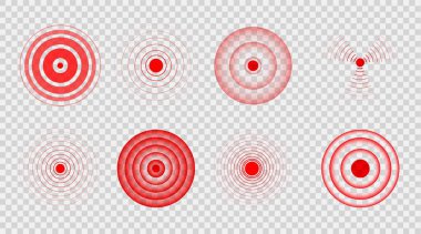Boğaz dairesi acı işareti. Vücudu kırmızı bir sembol. Vektör yerelleştirme acıyı işaret eder