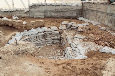 Excavations of Site of Catalhoyuk. It was a huge Neolithic and Chalcolithic settlement in southern Anatolia, Turkey. UNESCO World Heritage Site