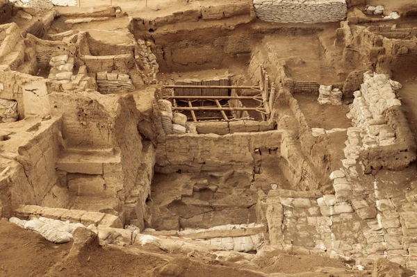 Excavations of Site of Catalhoyuk. It was a huge Neolithic and Chalcolithic settlement in southern Anatolia, Turkey. UNESCO World Heritage Site