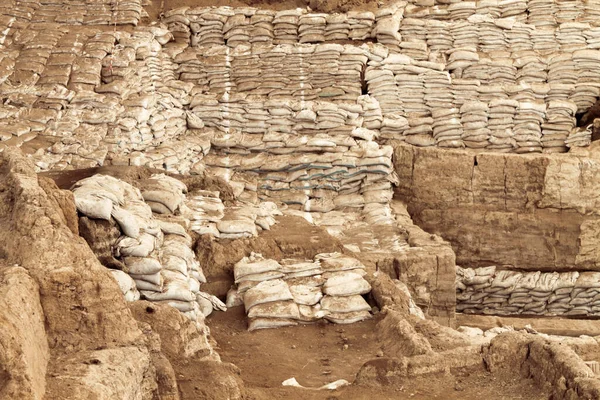 Excavations of Site of Catalhoyuk. It was a huge Neolithic and Chalcolithic settlement in southern Anatolia, Turkey. UNESCO World Heritage Site