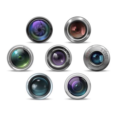Renkli lensler fotoğraf kümesi