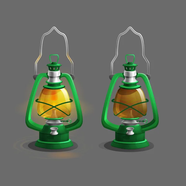 Cartoon kleurrijke oude lampen — Stockvector