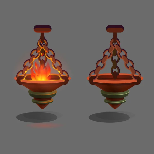 Мультфильм красочные древние лампы — стоковый вектор