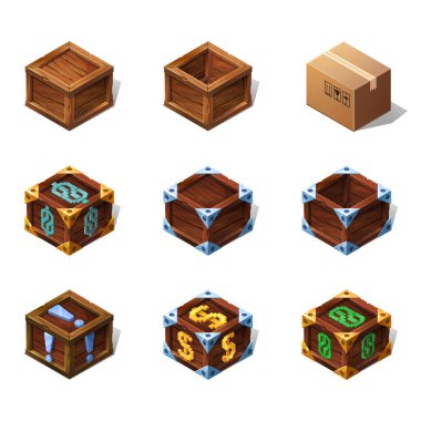 Çizgi film ahşap kutular 