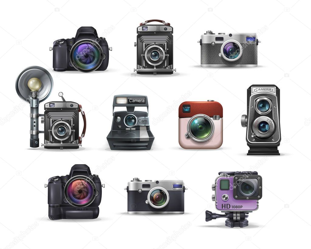 Retro cameras and digital cameras