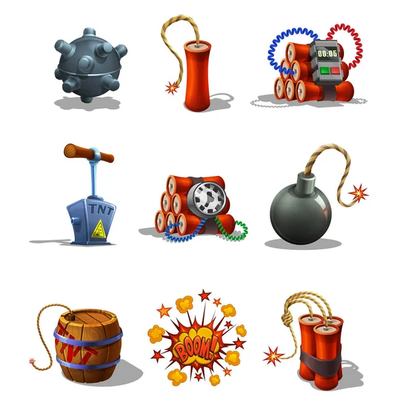 Serie di icone esplosive — Vettoriale Stock