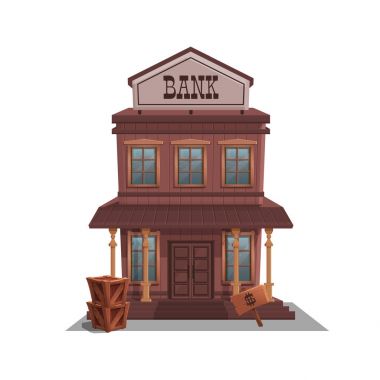 Bank for western town clipart